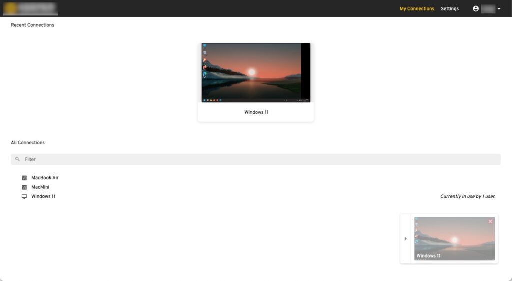 Interface avec laccès à un poste de travail^en distanciel